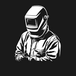 Свитшот хлопковый мужской Сварщик в маске, цвет: черный — фото 2