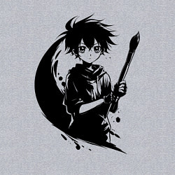 Свитшот хлопковый мужской Художник с кистью аниме, цвет: меланж — фото 2