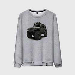 Свитшот хлопковый мужской Черный внедорожник, цвет: меланж
