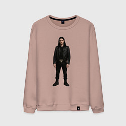 Свитшот хлопковый мужской Bones во весь рост, цвет: пыльно-розовый