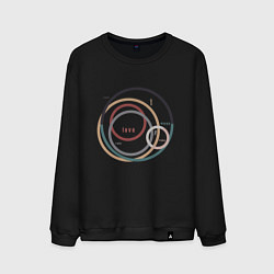 Свитшот хлопковый мужской Love надпись абстракция, цвет: черный