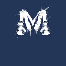 Свитшот хлопковый мужской М буква в бойцовских перчатках, цвет: тёмно-синий — фото 2