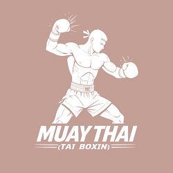 Свитшот хлопковый мужской Муай Тай аниме, цвет: пыльно-розовый — фото 2