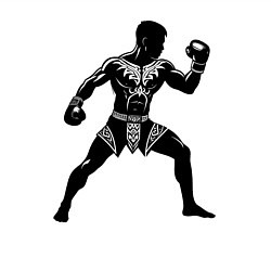 Свитшот хлопковый мужской Антуражный тайский боксер, цвет: белый — фото 2