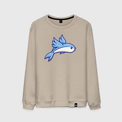 Свитшот хлопковый мужской Летучая рыбка, цвет: миндальный