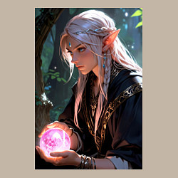 Свитшот хлопковый мужской Серьёзная эльфийка с магической сферой, цвет: миндальный — фото 2