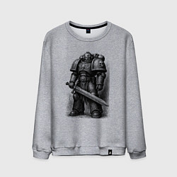 Свитшот хлопковый мужской Космический десантник с мечом, цвет: меланж
