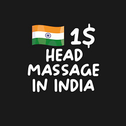 Свитшот хлопковый мужской Флаг Индии: head massage in india, цвет: черный — фото 2