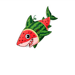 Свитшот хлопковый мужской Арбузная акула, цвет: белый — фото 2