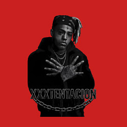 Свитшот хлопковый мужской XXXTentacion в черно-белом стиле, цвет: красный — фото 2