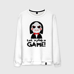Свитшот хлопковый мужской Давайте поиграем в игру, цвет: белый