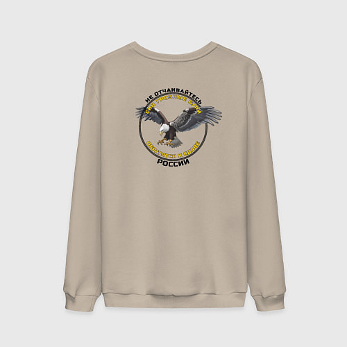 Мужской свитшот Бури обратятся к славе России Ушаков орнамент с ор / Миндальный – фото 2