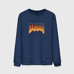 Свитшот хлопковый мужской Doom ultimate logo, цвет: тёмно-синий