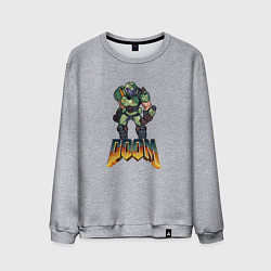 Свитшот хлопковый мужской Doom солдат марса, цвет: меланж