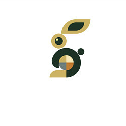 Свитшот хлопковый мужской Черный кролик - геометрическая модерн абстракция, цвет: белый — фото 2