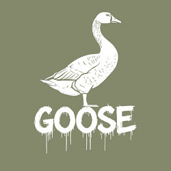 Свитшот хлопковый мужской Гусь белой краской, цвет: авокадо — фото 2