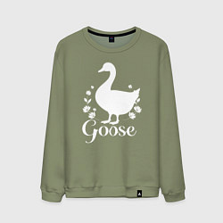 Мужской свитшот Гусь в цветах