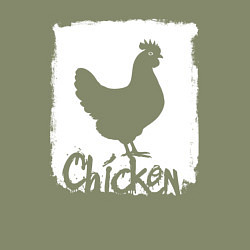 Свитшот хлопковый мужской Курица в белом штрихе, цвет: авокадо — фото 2