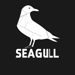 Свитшот хлопковый мужской Морская белая чайка, цвет: черный — фото 2