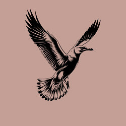 Свитшот хлопковый мужской Полет чайки, цвет: пыльно-розовый — фото 2