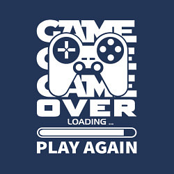 Свитшот хлопковый мужской Game over play again, цвет: тёмно-синий — фото 2