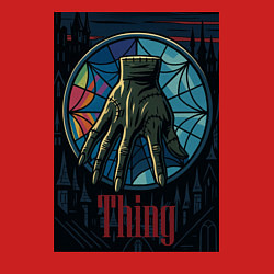 Свитшот хлопковый мужской Вещь - Уэнсдей, цвет: красный — фото 2