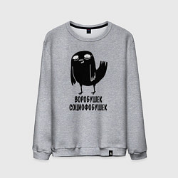 Мужской свитшот Воробушек - социофобушек