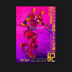 Свитшот хлопковый мужской Евангелион 02 - Аска, цвет: черный — фото 2