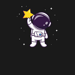 Свитшот хлопковый мужской Звёздный астронавт, цвет: черный — фото 2