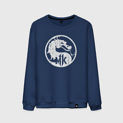 Свитшот хлопковый мужской Mortal dragon, цвет: тёмно-синий