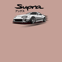 Свитшот хлопковый мужской Toyota Supra A80, цвет: пыльно-розовый — фото 2