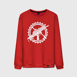 Свитшот хлопковый мужской Шестерёнка и автомат, цвет: красный