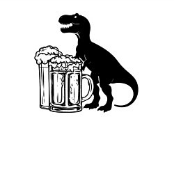 Свитшот хлопковый мужской Пивозавр с двумя кружками, цвет: белый — фото 2