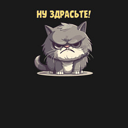 Свитшот хлопковый мужской Злой котэ - ну здрасьте, цвет: черный — фото 2