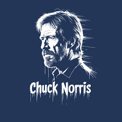 Свитшот хлопковый мужской Чак Норрис в краске художественный портрет, цвет: тёмно-синий — фото 2