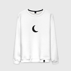 Свитшот хлопковый мужской Чёрная луна, цвет: белый