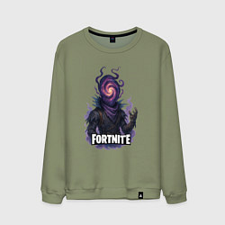 Свитшот хлопковый мужской Сюрреалистичный Рейвен Fortnite, цвет: авокадо