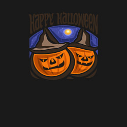 Свитшот хлопковый мужской Happy halloween pumpkin, цвет: черный — фото 2