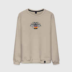 Свитшот хлопковый мужской Зелье удачи с летучей мышью, цвет: миндальный