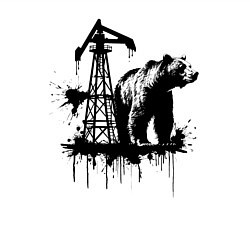 Свитшот хлопковый мужской Медведь и нефть, цвет: белый — фото 2