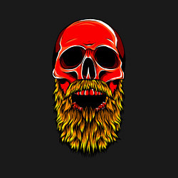 Свитшот хлопковый мужской Красный череп с бородой, цвет: черный — фото 2