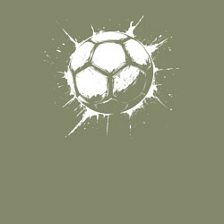 Свитшот хлопковый мужской Футбольный мяч в белой краске, цвет: авокадо — фото 2