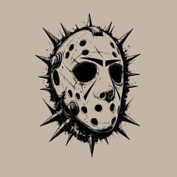 Свитшот хлопковый мужской Шипастая хоккейная маска, цвет: миндальный — фото 2