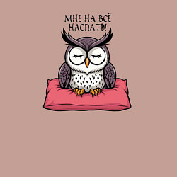 Свитшот хлопковый мужской Мне на всё наспать - сова на подушке, цвет: пыльно-розовый — фото 2