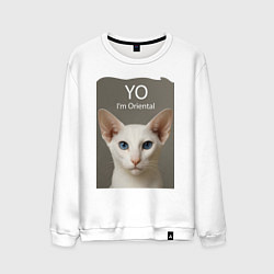 Свитшот хлопковый мужской Yo - Im Oriental, цвет: белый