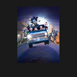 Свитшот хлопковый мужской Семейка Аддамс в машине, цвет: черный — фото 2