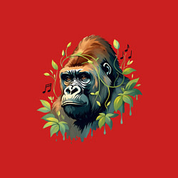 Свитшот хлопковый мужской Музыкальная горилла, цвет: красный — фото 2