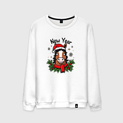 Мужской свитшот Новогодний конь в шапке