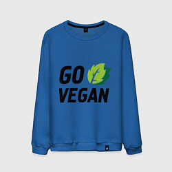 Свитшот хлопковый мужской Go vegan, цвет: синий