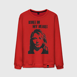 Свитшот хлопковый мужской Kurt in my heart, цвет: красный